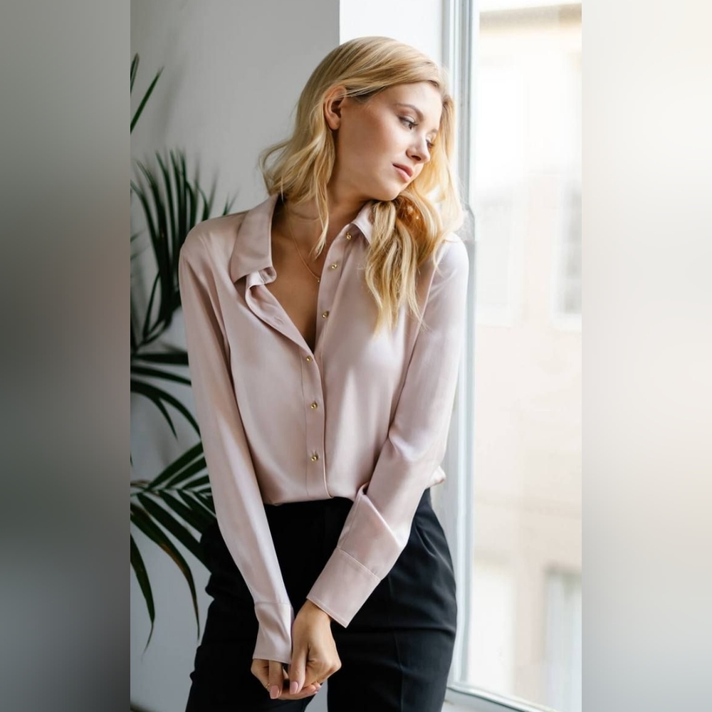 Ravella Milano Silk Blouse in Rosa Pink
